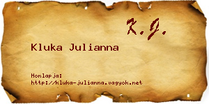 Kluka Julianna névjegykártya